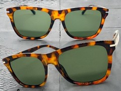 Classy Elegant Vintage Retro Hardcore Biker SUNGLASSES Tortoise Frame Green Lens