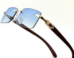 Mens CLASSY Style Wood Buffs Vintage Square Style Clear Marble Lens Eye Glasses