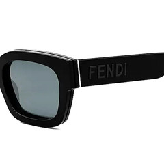 FENDI SIGNATURE FE40119I 01V SHINY BLACK W/BLUE LENS AUTHENTIC SUNGLASSES 50-22