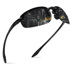 Sports Polarized Sunglasses for Men Women Tr90 Rimless Frame for Running Fish…