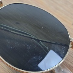 Ray-Ban RB3447 Round Metal Sunglasses Mens 50-21 Gold Green Round 001 Made Italy