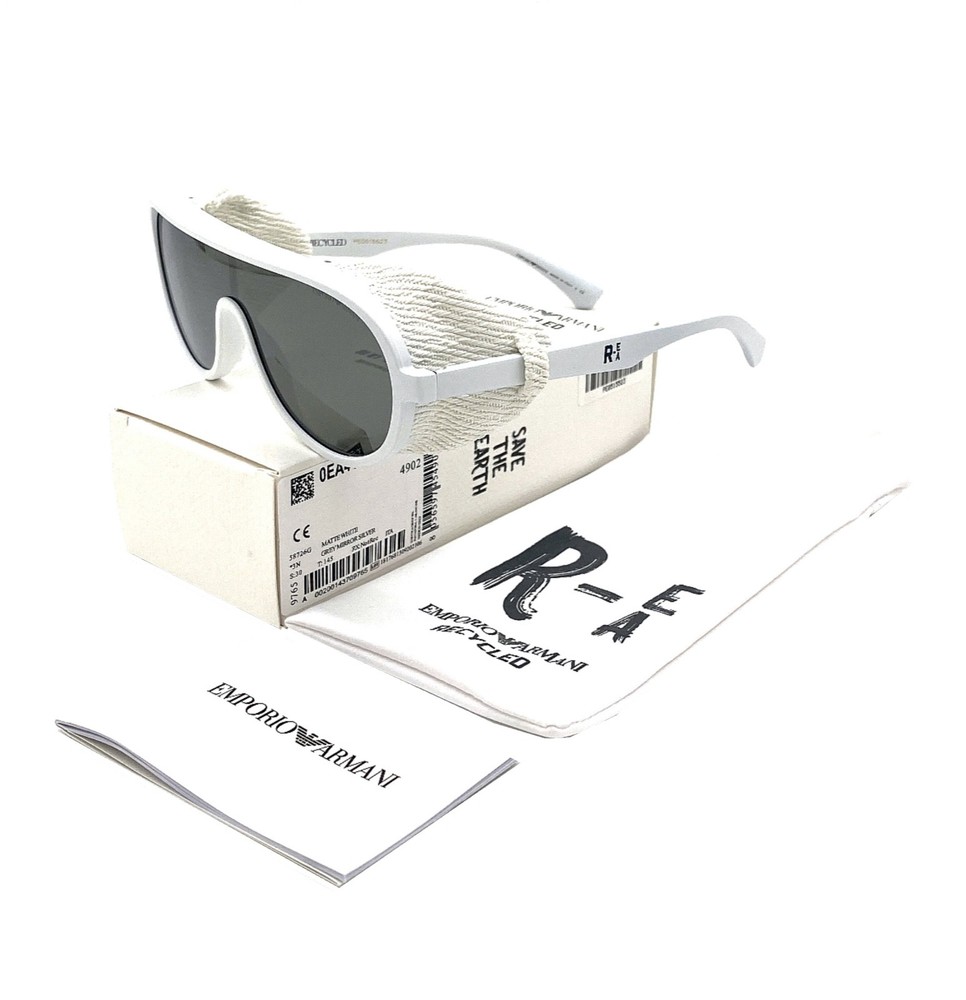 Emporio Armani EA4166Z 58726G 30mm Matte White w/Grey Mirror Silver Sunglasses
