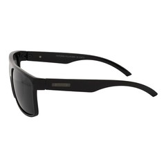Men’s XL Wide Fit Polarized Square Sunglasses Shiny Black Frame Dark Tint Lens