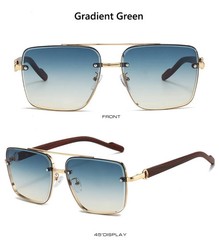Men’s Metal Sunglasses Square Half Frame Rice Nails Casual Trend Personality
