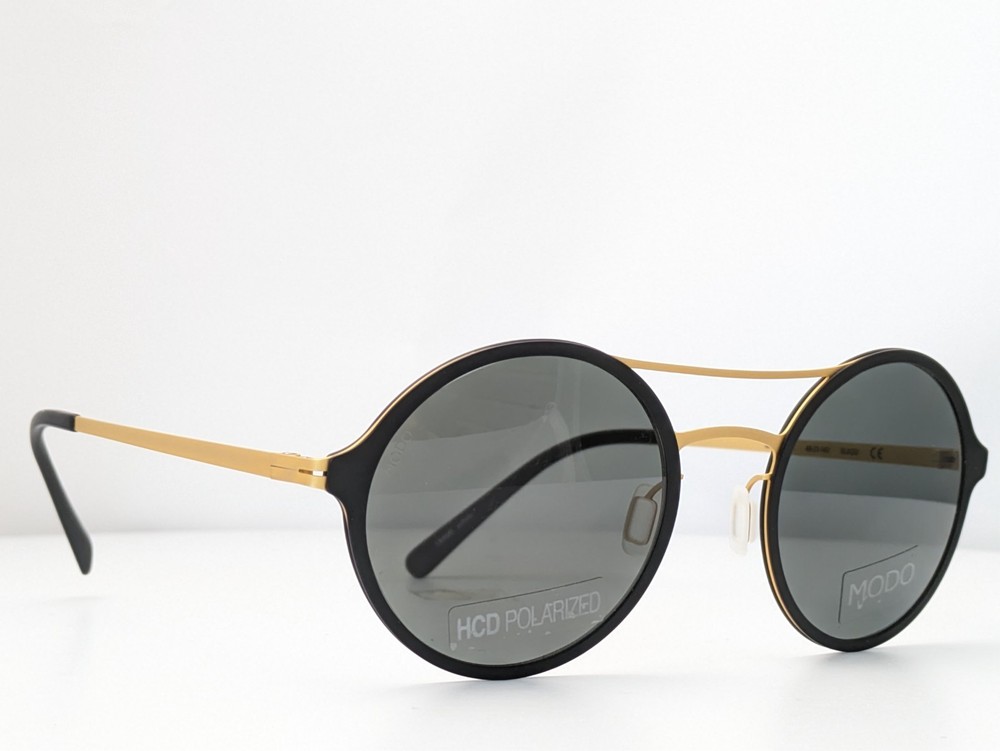MODO Sunglasses 663 BLKGD Black/Gold Frames w/ Polarized Grey Lenses Men’s 48mm