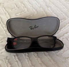 Ray-Ban Women’s Rectangle Sunglasses Black Frame Gray Lenses w/ Case & Cloth