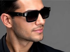 Men Sunglasses White Beige Tortoise Frame Hip Hop Style Rapper Gangster Model