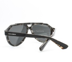 Dolce Gabbana Aviator Sunglasses DG 4452F 3403/87 Black on Gray Havana w/case