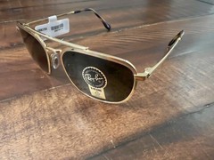 NIB RayBan RB3708 001/31 Arista Gold Frame w/Green Lenses Size 56 18 mm
