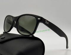 Ray-Ban New Wayfarer RB2132 Sunglasses 55mm Matte Black/Green Lens G-15