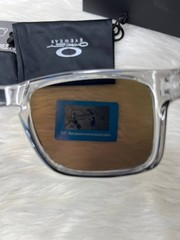 Oakley Holbrook Sunglasses Clear Smoke Frame Blue Mirrored Polarized Lens UV400