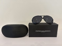 Porsche Titanium P8478 60mm Black/Grey Blue + 2 Lenses -1 Silver and 1 Brown