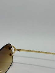 Cartier Big C Without Diamond Cut Brown Frameless Lens with Gold Frame