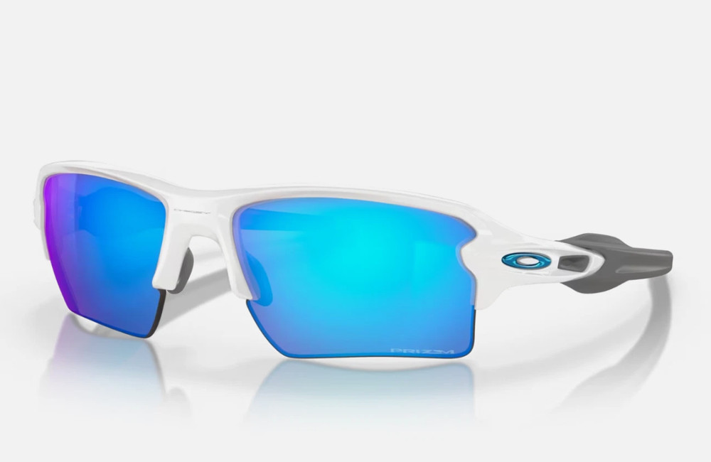 NEW* Oakley FLAK 2.0 XL WHITE Polished w PRIZM Sapphire Sunglass OO9188-94