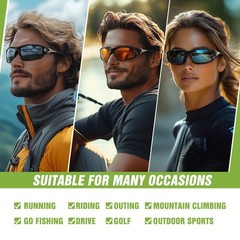 3 Pack Polarized Sports Sunglasses for Men – UV Protection Wrap Around for Cycli