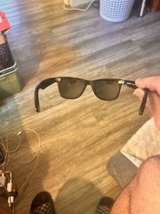 Ray-Ban RB2140 902 Wayfarer 50-22 150 Black Plastic Green Glass Tinted UV400