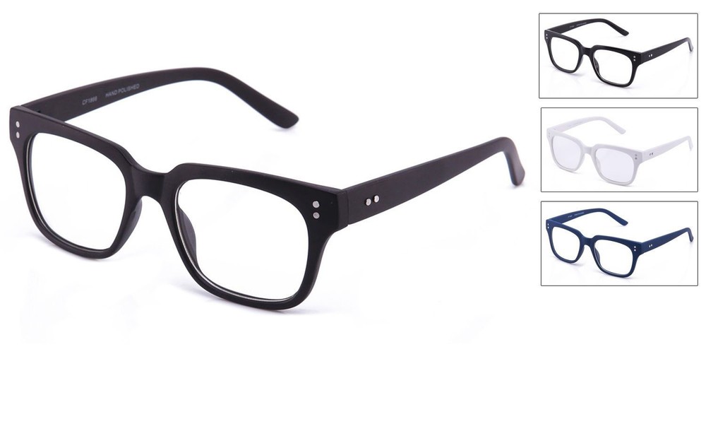 Classic Clear Lens Horned Rim Frame Fashion Glasses for Costumes & Cosplay.