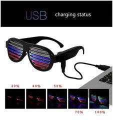 New USB-Charged Sound Activated LED Cool Glasses Party Rave Dancing US seller