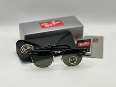 Ray-Ban RB3016 Clubmaster W0365 Black/Gold Frame Green G-15 Lens 51mm Sunglasses