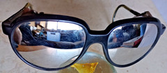 NYLON FRANCE BLACK GLACIER SUNGLASSES CORNING OPTICS LEATHER BLINDERS SHIELDS
