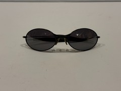 Vintage Oakley E Wire Gen 1 Sunglasses 90s Y2K Black Metal Oval Frame