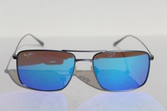 MAUI JIM Aeko POLARIZED Sunglasses B886-03 Titanium Grey/Maui Blue NEW Japan