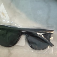 Unisex Adults Wrap Sunglasses Black Plastic Frame, Tinted Black Lenses