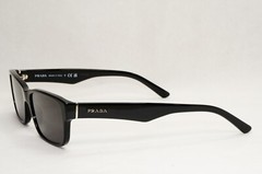 Prada Sunglasses Black Glossy Rectangle Square PR16MV VPR 16M 1AB-1O1 53mm