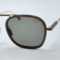 Ermenegildo Zegna Sunglasses EZ0306 59D Beige Brown Frame Smoke Lens 51mm New