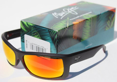 MAUI JIM Equator POLARIZED Sunglasses RM848-04 Black Red/Hawaii Lava NEW