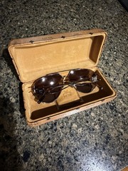 NEW MCM 136S 071 Dark Ruthenium Aviator Sunglasses Brown Lenses