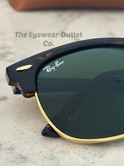 Store Display Rayban Clubmaster Tortoise RB3016 Green G15 Lens Men / Women 51mm