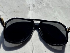 Gucci GG1042S Aviator Sunglasses Black Plastic Frame Gray Tinted Lenses 145mm