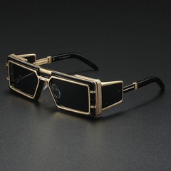 Unisex Punk Square Metal Frame Sunglasses Fashion Shades