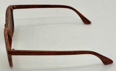 Perry Ellis Mens Sunglass Wood Plastic Square, Brown Lens PE83 2