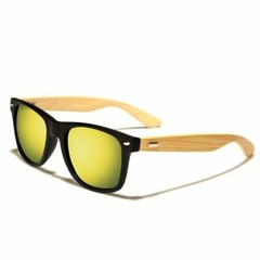 Wood Sunglasses Men women square bamboo Mirror Sun Glasses Retro Handmade Black