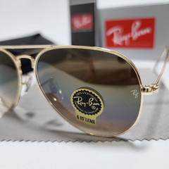 Ray-Ban RB3025 Aviator Pilot Sunglasses Gold Frame Gradient Brown Lens 58 mm