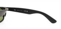 Ray-Ban New Wayfarer Sunglasses RB2132 622/17 Black Rubber Blue Flash 52mm Case