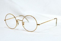 Hilton Classic Round 44mm Sunglasses Rolled Gold Frame