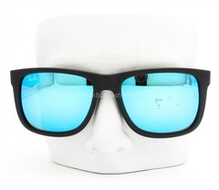 Ray-Ban Justin RB 4165 Sunglasses Matte Black Flash Blue 54mm Scratch No Case