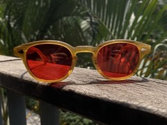 Vintage Men Red sunglasses Retro Women blonde glasses Johnny Depp Red sunglasses