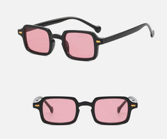 Vintage Black Square Sunglasses Men Retro Rectangular Frame Design Outfit Classy