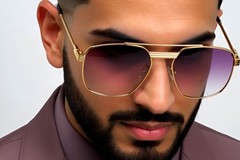 Sunglasses Men Fashion Retro Style Square Gold Frame Classic Designer Hip Hop