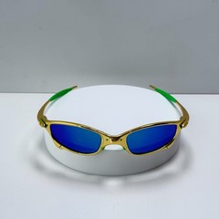 Vintage Oakley Juliet 1.0 X-Metal Gold Frame Blue Iridium Lens Green Arm