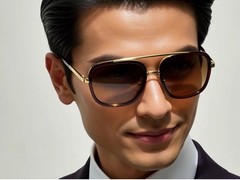 Men Fashion Sunglasses Oversized Square Gold Flat Top Frame Hip Hop Fancy Black