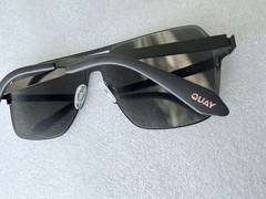QUAY Backstage Pass Sunglasses Matte Black Square Aviator Unisex Polorized Lens
