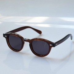 Vintage gray polarized sunglasses mens johnny depp brown acetate glasses UV400