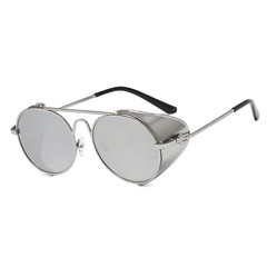 Vintage Retro Steampunk Sunglasses Side Shields Round Metal Glasses Mens Womens