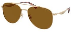 Coach HC 7190 satin light gold brown solid polar policarbonate polarized 900583