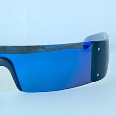 Emporio Armani 602-S Y2K Shield Sunglasses Blue Mirror